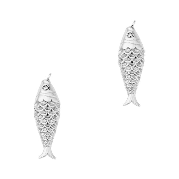 DQ Bedel Vintage Vis Zirkonia 36.5mm Zilver - 1 stuk