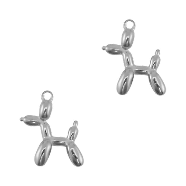 Bedel (Stainless Steel) Balloon Dog 19mm Zilver - 1 stuk