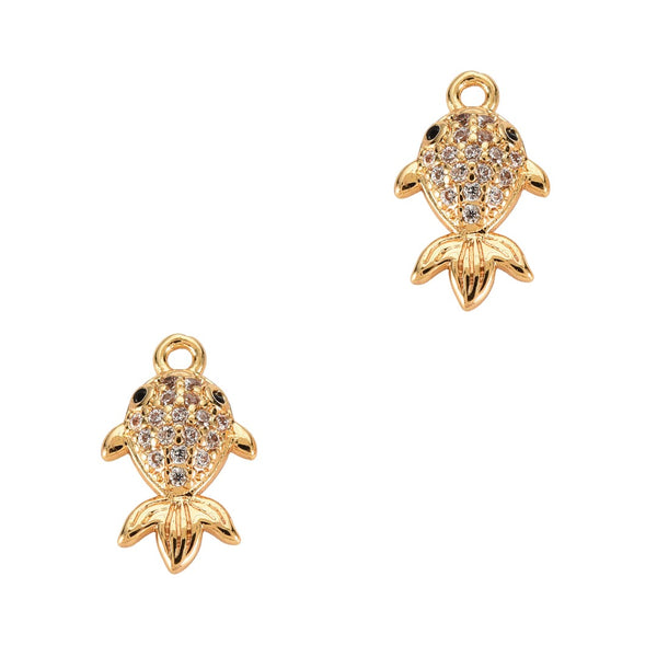 DQ Bedel Goudvis Zirkonia  14mm Goud - 1 stuk