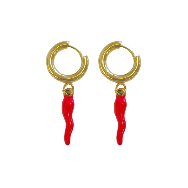 Oorbellen Hoop Spicy Red