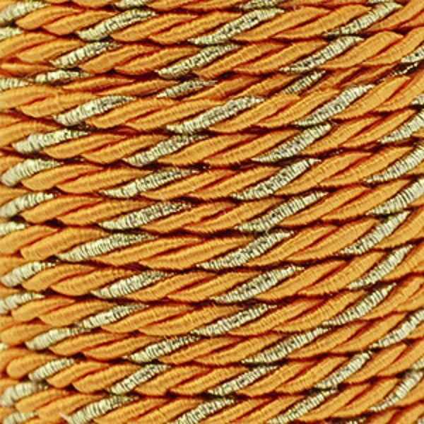 Trendy Koord Gedraaid 3mm Oranje Goud - per meter
