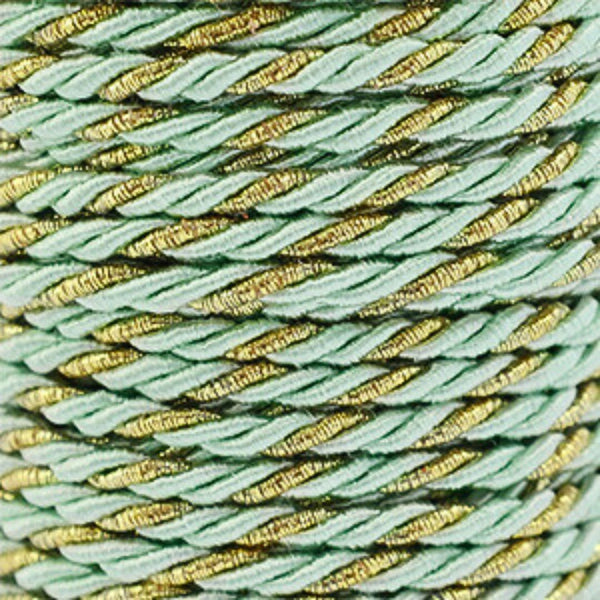 Trendy Koord Gedraaid 3mm Mint Groen Goud - per meter
