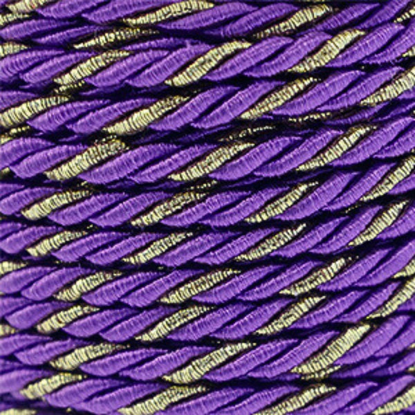 Trendy Koord Gedraaid 3mm Paars Goud - per meter