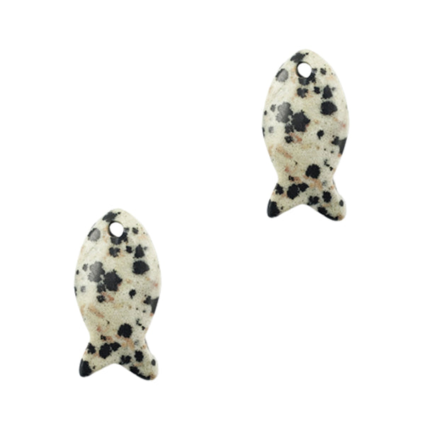 Bedel Natuursteen 24mm Vis Dalmatiër Jaspis - 1 stuk