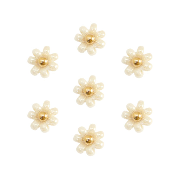 Miyuki Bloemen Kraal 8mm Beige Goud - 1 stuk