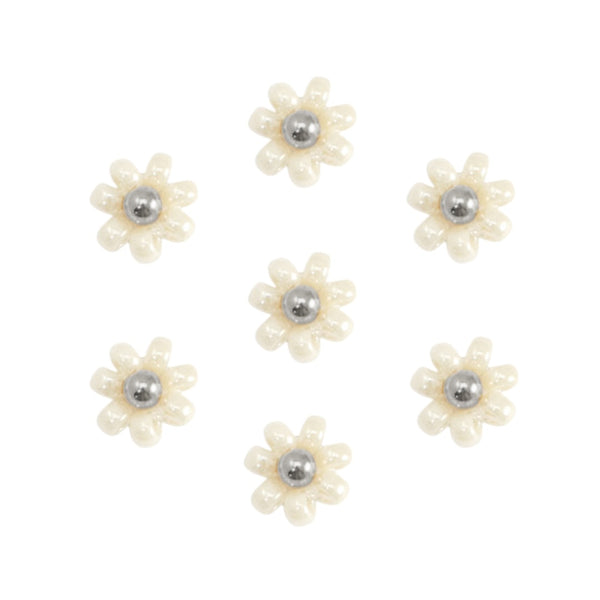 Miyuki Bloemen Kraal 8mm Beige Zilver - 1 stuk