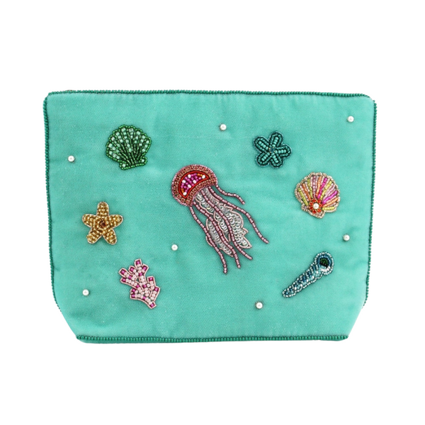 Make Up Tasje Kralen Zee Strand - Turquoise