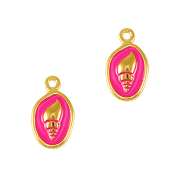 DQ Bedel Schelp 19mm Fuchsia Roze Goud - 1 stuk