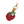 Load image into Gallery viewer, Sleutelhanger Kralen Aardbei - Goud Oranje