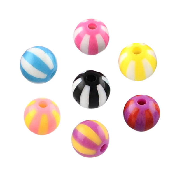 15mm Acryl Kralen Strepen Multi Mix - 1 stuk