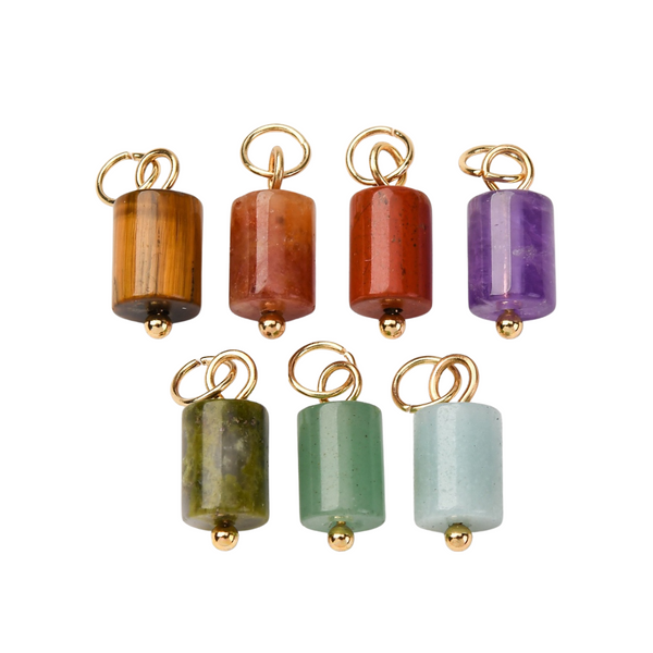 Bedel Natuursteen Tube 14mm Mix Goud - 1 stuk