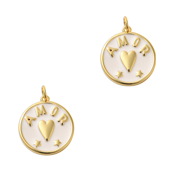 DQ Bedel Munt Amor 20.5mm Wit Goud - 1 stuk