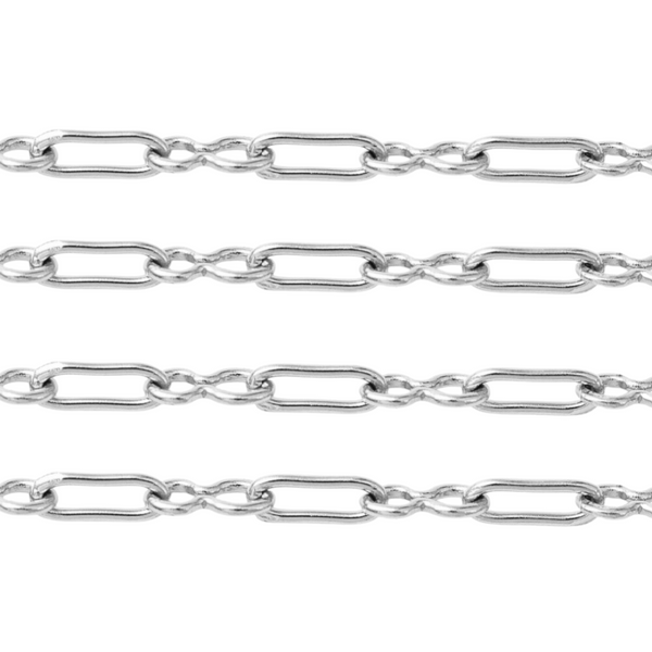 Jasseron (stainless steel) Infinity Link 5x1.8mm Zilver (per 20cm)