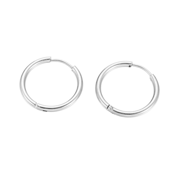 Earrings Creoles Stainless Steel 20mm Silver