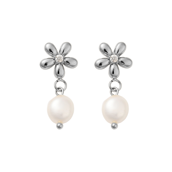 Oorbellen Stud Pearly Flower
