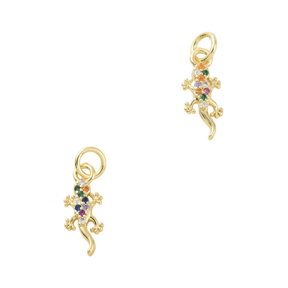 DQ Bedel Gekko Zirkonia Rainbow 16mm Goud- 1 stuk