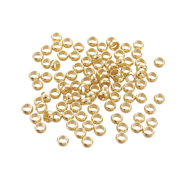 Knijpkralen (Stainless steel) 1.9mm Goud - 20 stuks