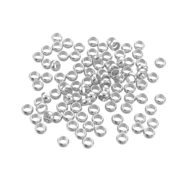 Knijpkralen (Stainless steel) 1.9mm Zilver - 20 stuks