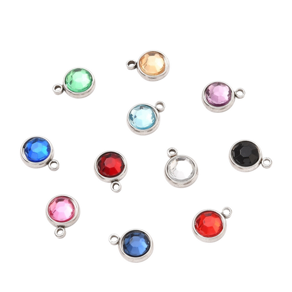 Bedel (Stainless Steel) Zirkonia Rond Mix 10mm Zilver - 1 stuk