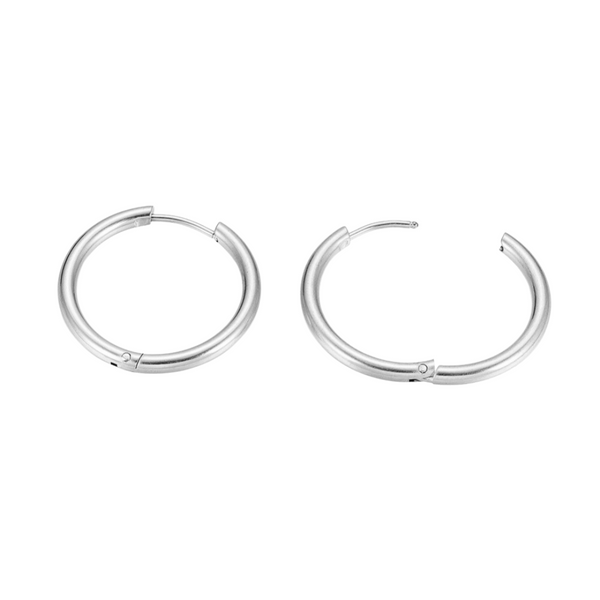Oorbellen Creolen Stainless Steel 25mm Zilver - 1 paar