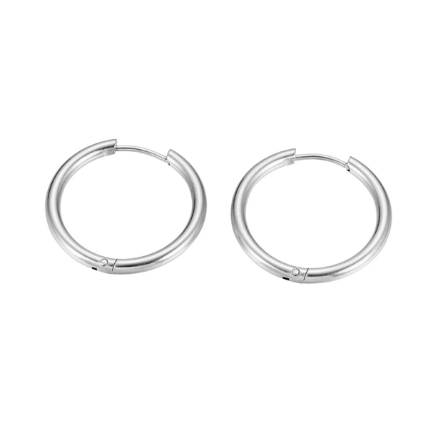 Oorbellen Creolen Stainless Steel 25mm Zilver - 1 paar