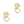 Load image into Gallery viewer, DQ Bedel Zeepaard Met Steentjes 34mm Goud - 1 stuk