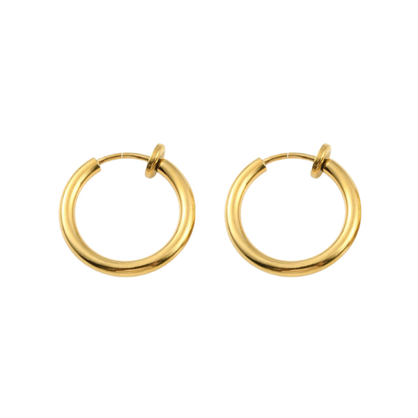 Oorbel Haakje Clip-On Rond (Stainless steel) Goud - 1 paar