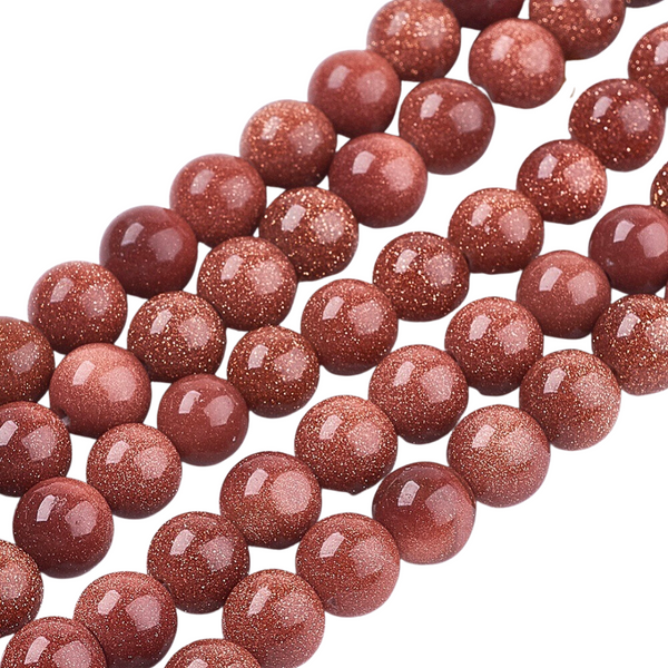 6mm Natuursteen Kralen Rond Goudsteen Bruin - 10 stuks