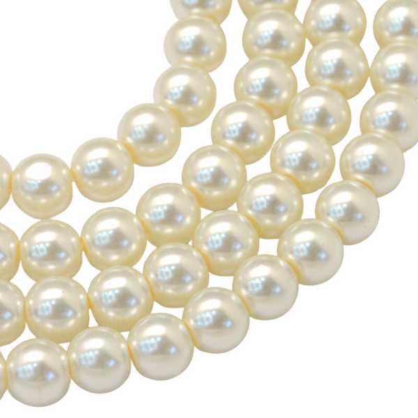 4mm Glasparels Crème - 100 stuks