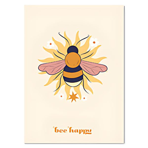 Kaartje "Bee Happy"