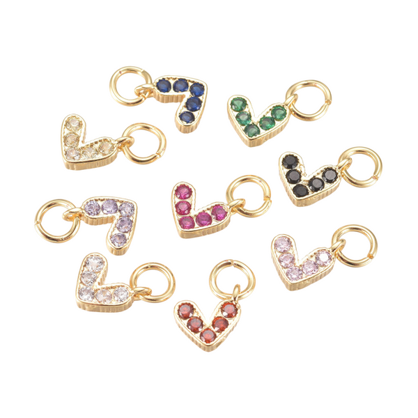 DQ Bedel Hart Crystal Glas 8mm Multi Goud - 1 stuk