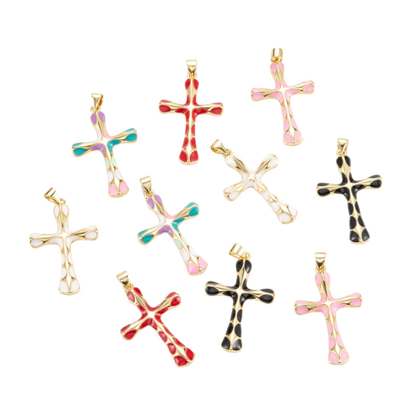 DQ Bedel Kruis 32.5mm Multi Goud - 1 stuk