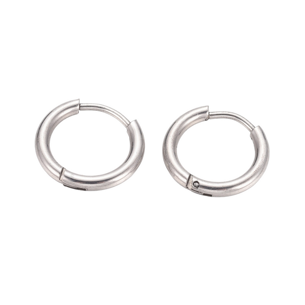 Earrings Creoles Stainless Steel 12mm Silver