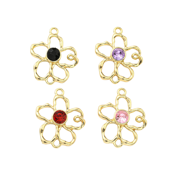 BQ Bedel Tussenstuk Bloem Zirkonia 23mm Multi Goud - 1 stuk