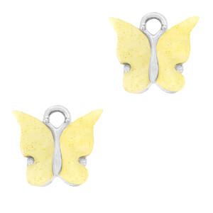 Charm Butterfly Shimmer Yellow Silver