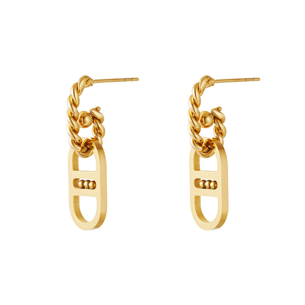 Oorbellen Stud Chain D
