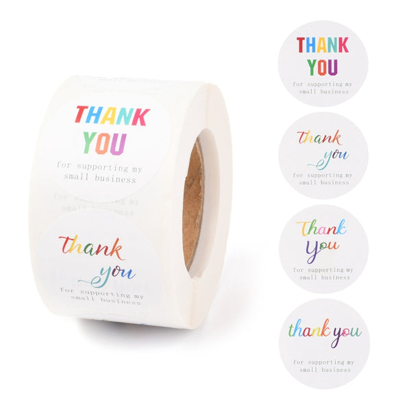 Sticker Rol Thank You For Supporting my small Business-colour - 500 stuks