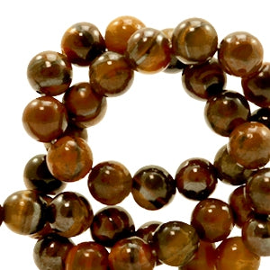 6mm Natural Stone Beads Round Tiger Eye - 10 pcs