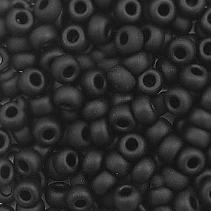Miyuki Rocailles 6/0 Opaque matte black - 5 gram