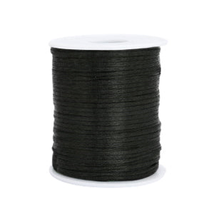 Satijn draad 1.5mm Zwart (per meter)