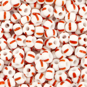 4mm Rocailles Preciosa White Red - 5 gram