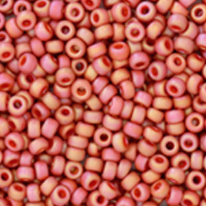 Miyuki Rocailles 8/0 Opaque glazed frosted rainbow cardinal red