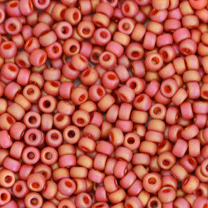 Miyuki Rocailles 11/0 Opaque glazed frosted rainbow cardinal red - 5 gram