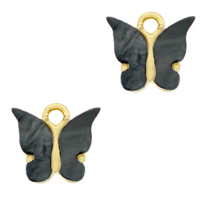 Charm Butterfly Black Gold
