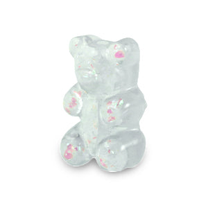 Resin Kraal Gummy Bear Transparant Glitter 17x11mm - 1 stuk