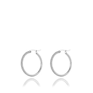 Earrings Creoles Aztec Stainless Steel 14mm Silver