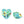 Load image into Gallery viewer, Glassbead 15mm Heart Flowers - Blue Yellow