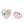 Load image into Gallery viewer, Glassbead 15mm Heart Flowers - Pink Blue