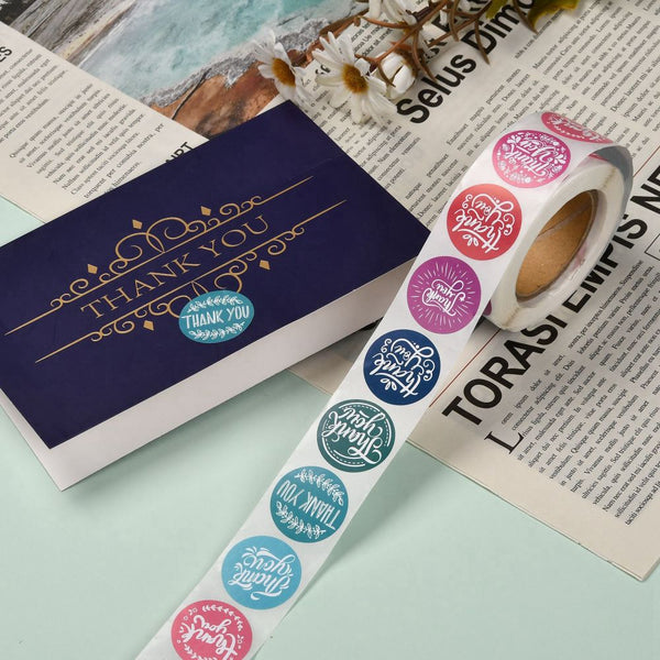 Sticker Rol Thank You Kleur Mix - 500 stuks