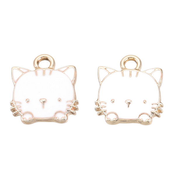 BQ Charm Pussy White Gold